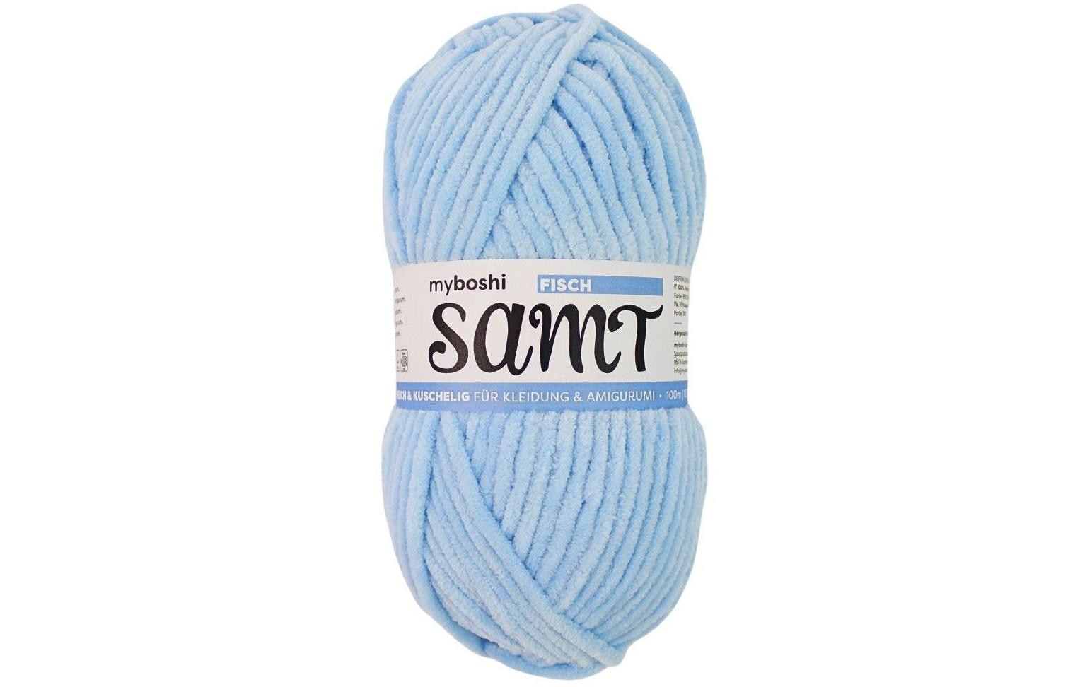 myboshi Wolle Chenille Samt Fisch, 100 g, 100 m, 100 % PES