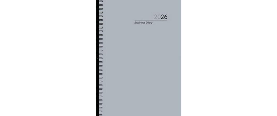 SIMPLEX Wochenagenda 2026, silber-grau 169 x 240 mm,1W/2S