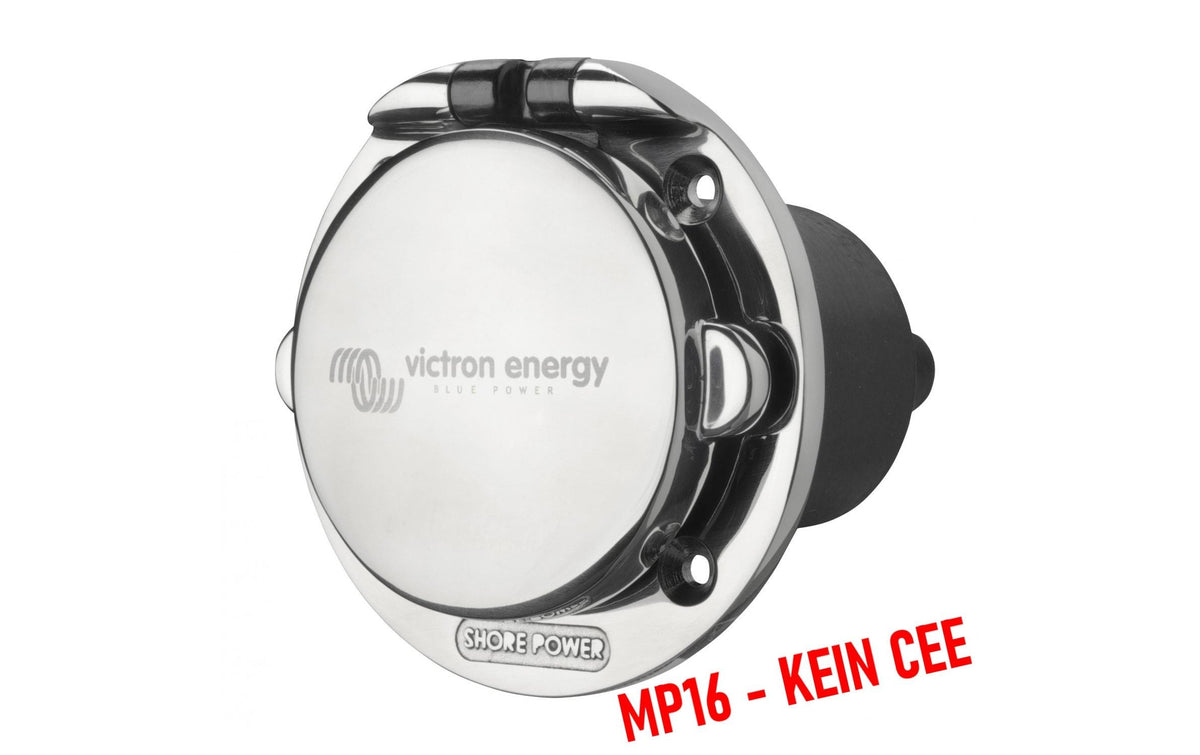 Victron Energy Steckdose MP32-10 Landanschluss Edelstahl 32A mit Schutzkappe