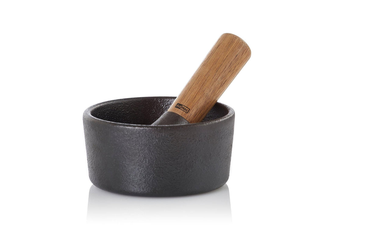 AdHoc Mörser CAMO MO15 Gusseisen/Akazie, Ø 12 cm x H 6 cm