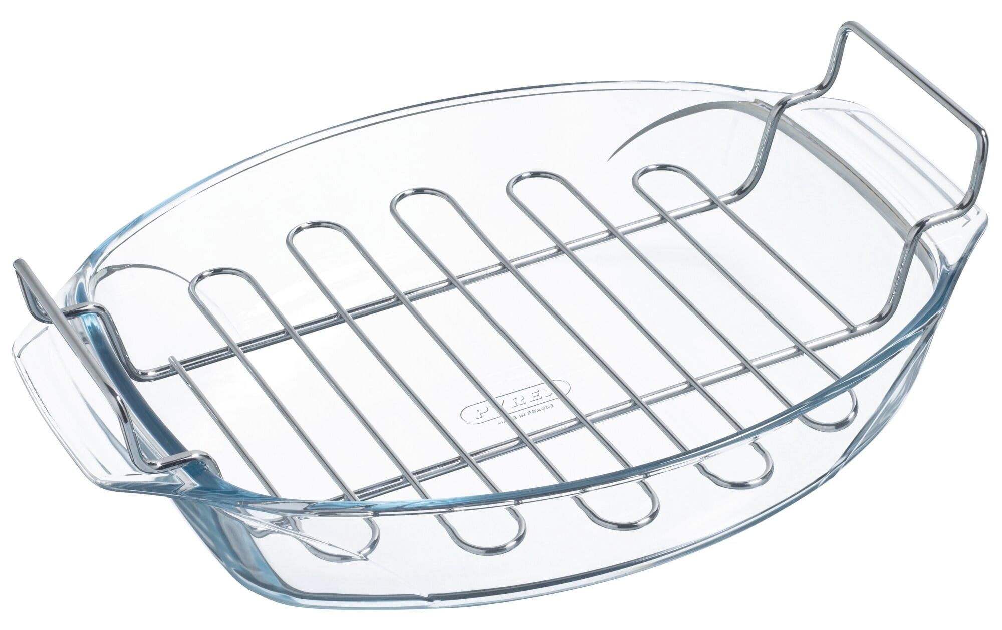 Pyrex Auflaufform mit Grill-Einsatz Borosilikat, 38 cm x 27 cm x 7 cm, 4 Liter