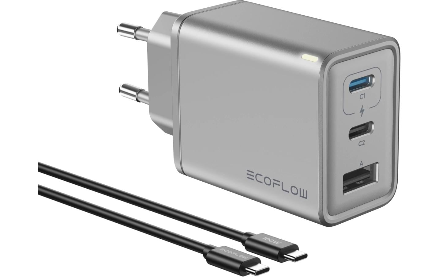 EcoFlow RAPID 65W GaN Ladegerät mit 100W Silber
