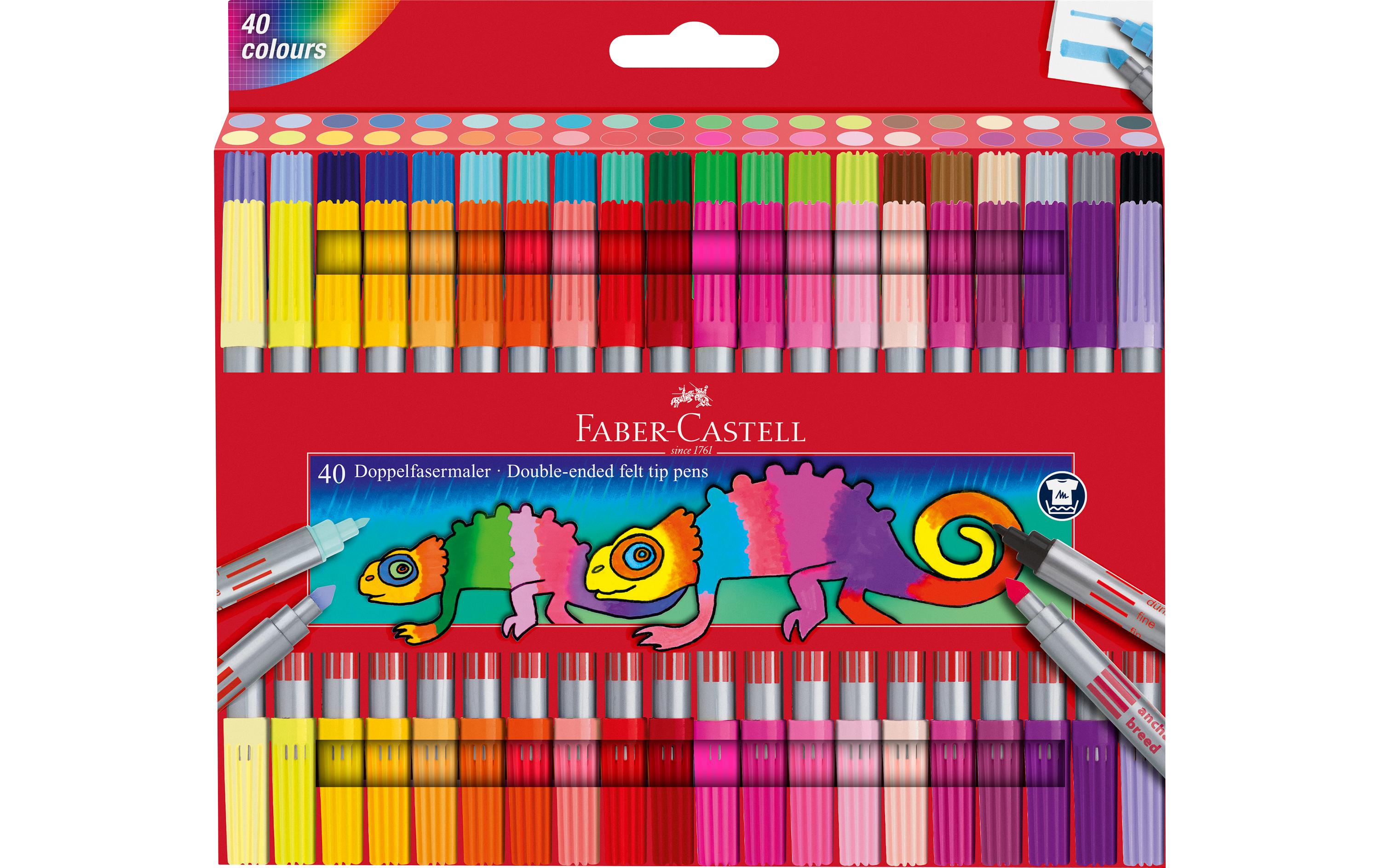 Faber-Castell Doppelfasermaler Set mit 40 Stk, Farbig