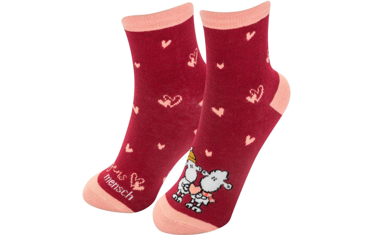 Sheepworld Zaubersocken Frauen Herzen Grösse 36 - 40, waschbar (40 Grad)