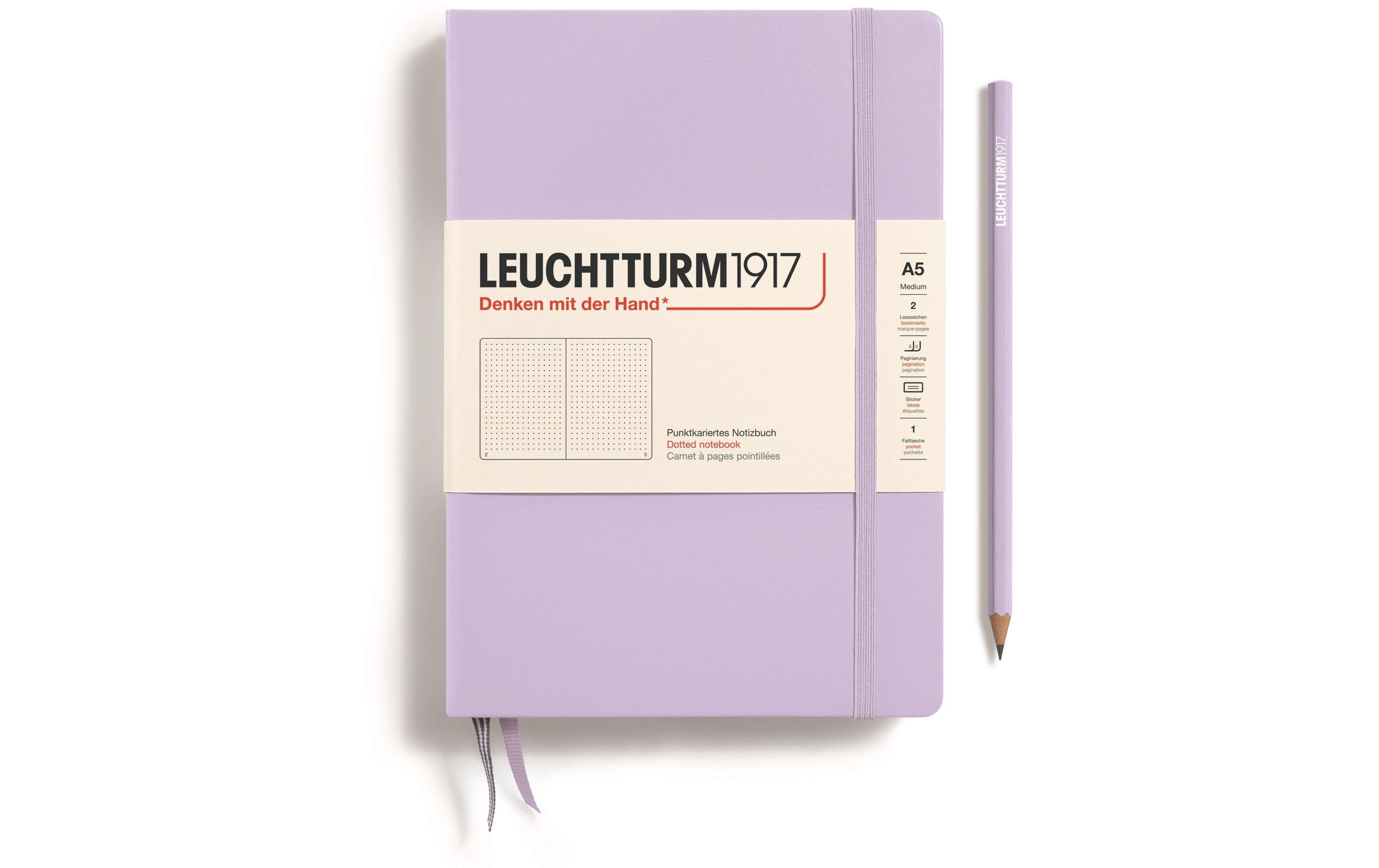 Leuchtturm Notizbuch Medium A5 dotted 251 Seiten, Farbe Lilac
