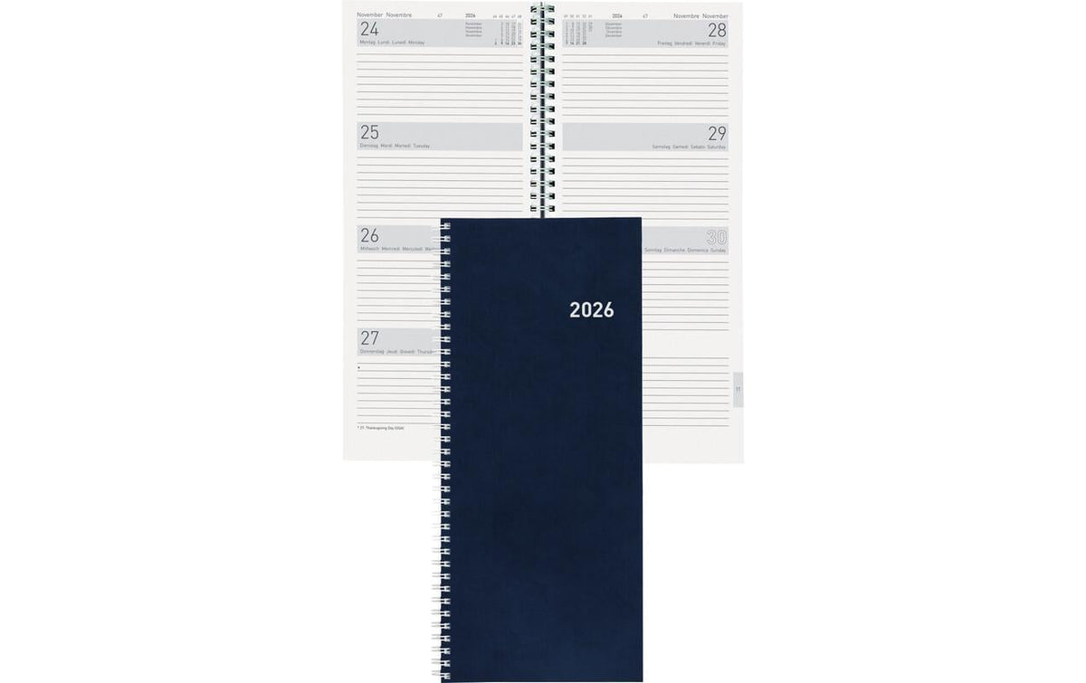 Biella Geschäftsagenda 2026 Twist Wire-O 13.5 x 31.5 cm, 168 Seiten, 3 1/2 Tag/Seite
