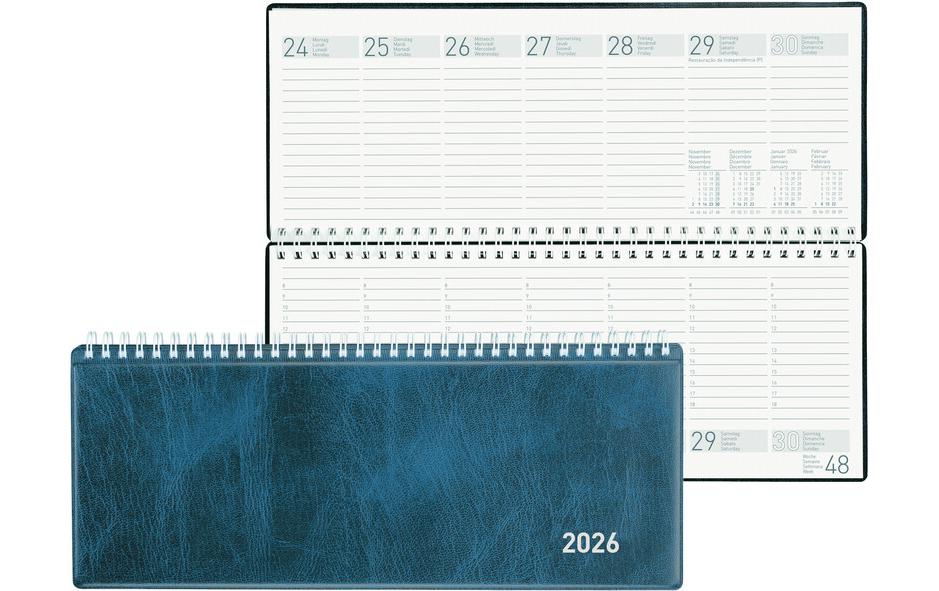 Biella Pultkalender Seplana PVC 2026 dblau 1W/2S, 29,8 x 11,7 cm