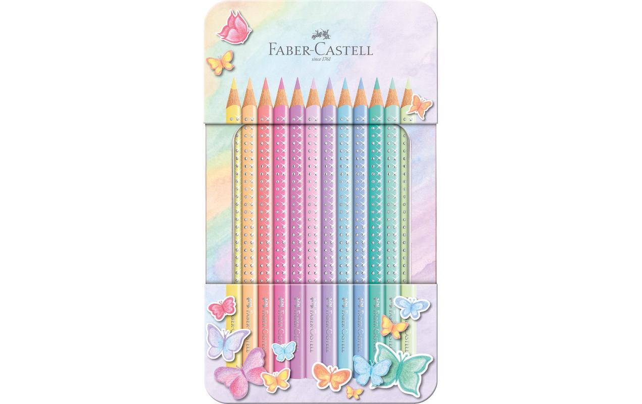 Faber-Castell Farbstifte Sparkle Pastell Metalletui, 12 Stifte