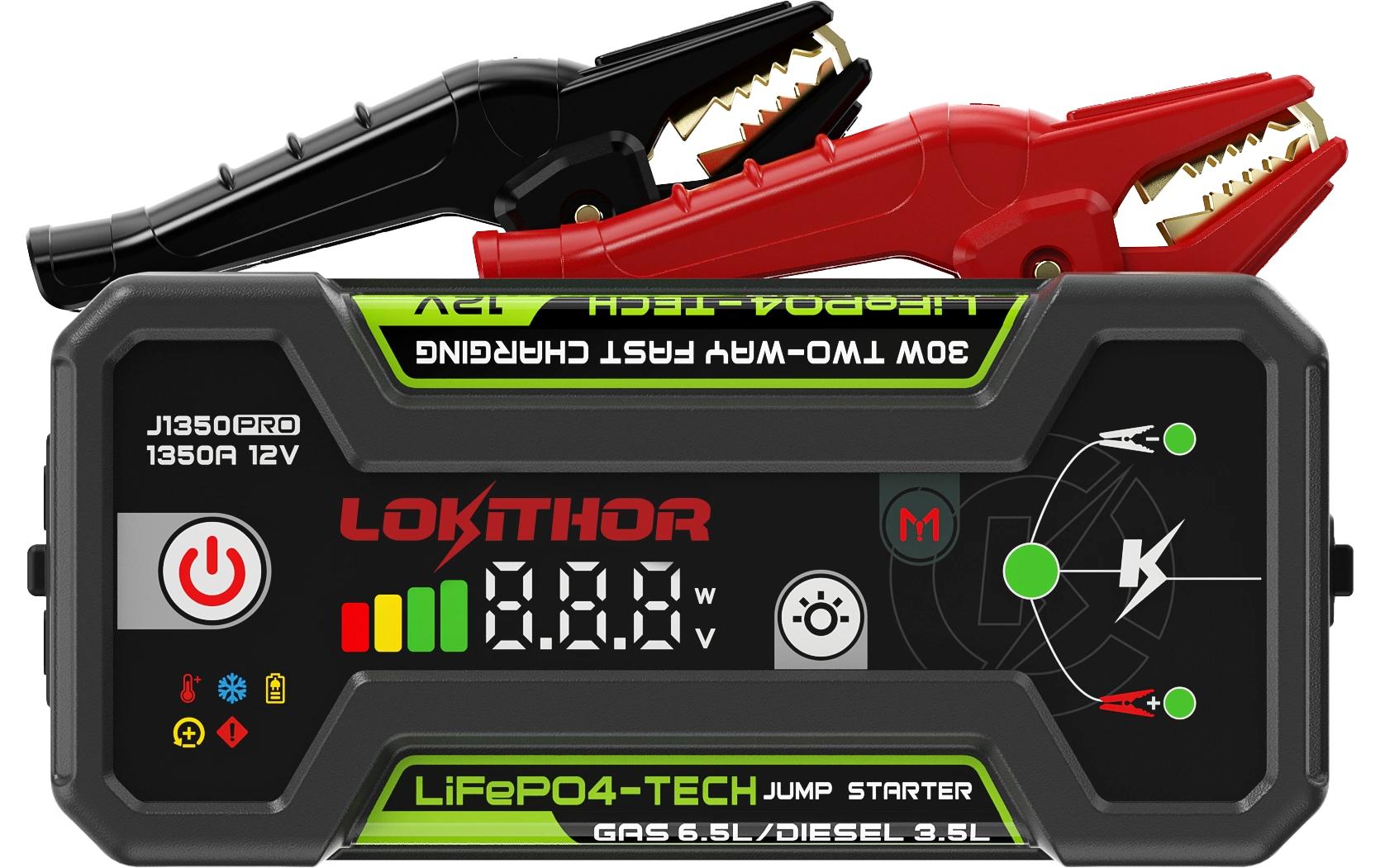 Lokithor 1350A Jump Starter LiFePO4 12V/25.6Wh