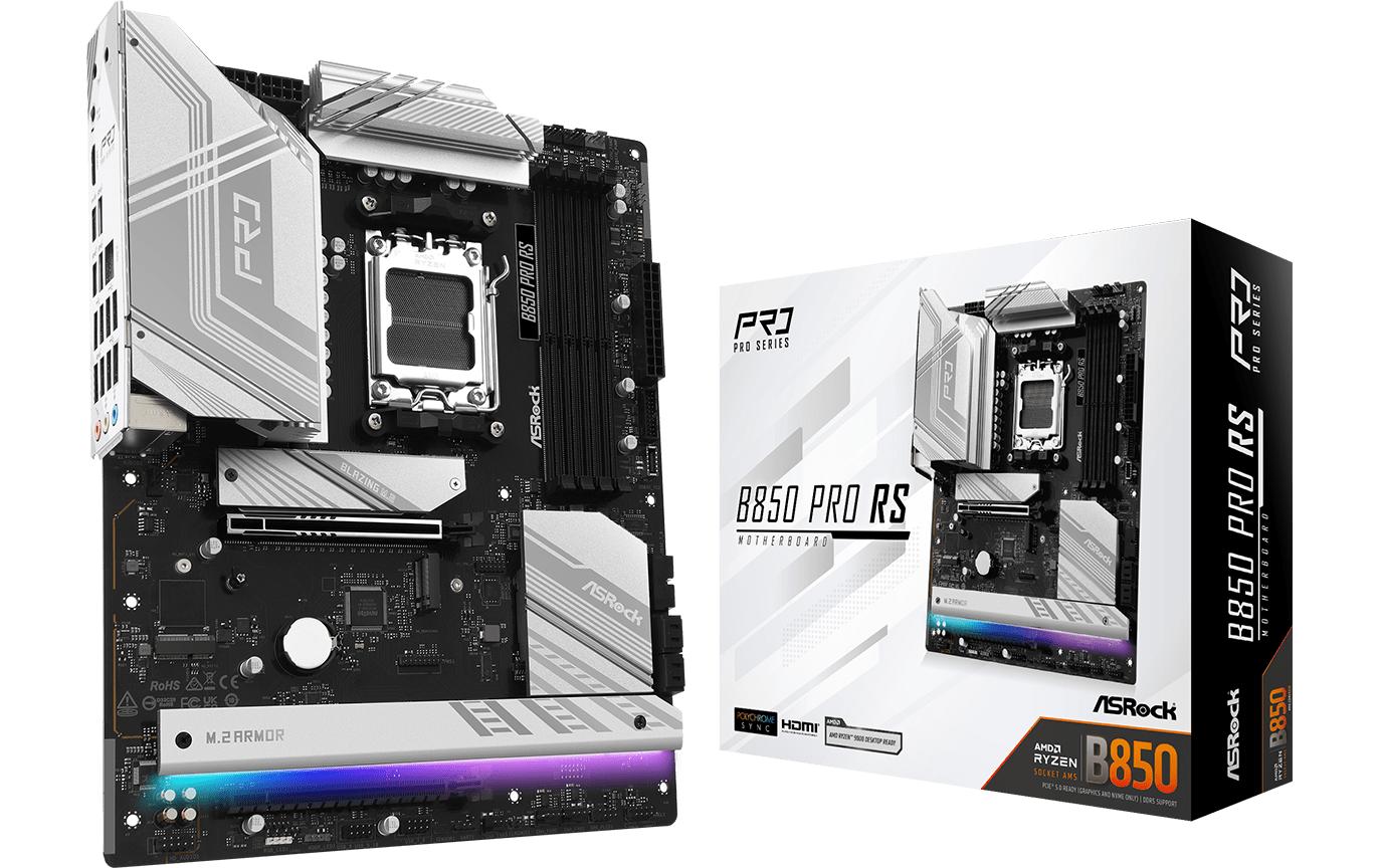 ASRock B850 PRO RS WIFI, ATX, AM5 AMD B850, AM5, 4x DDR5, PCIe 5.0