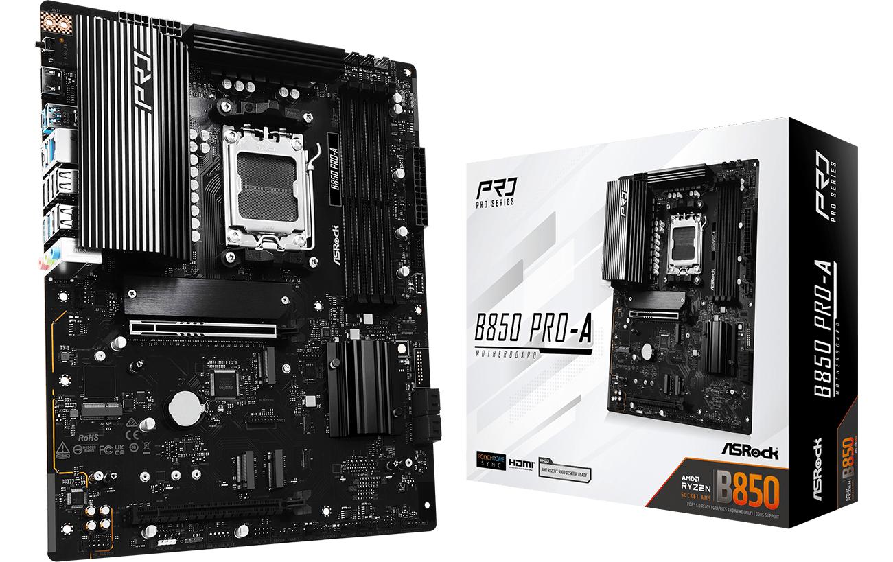 ASRock B850 PRO-A, ATX, AM5 AMD B850, AM5, 4x DDR5, PCIe 5.0