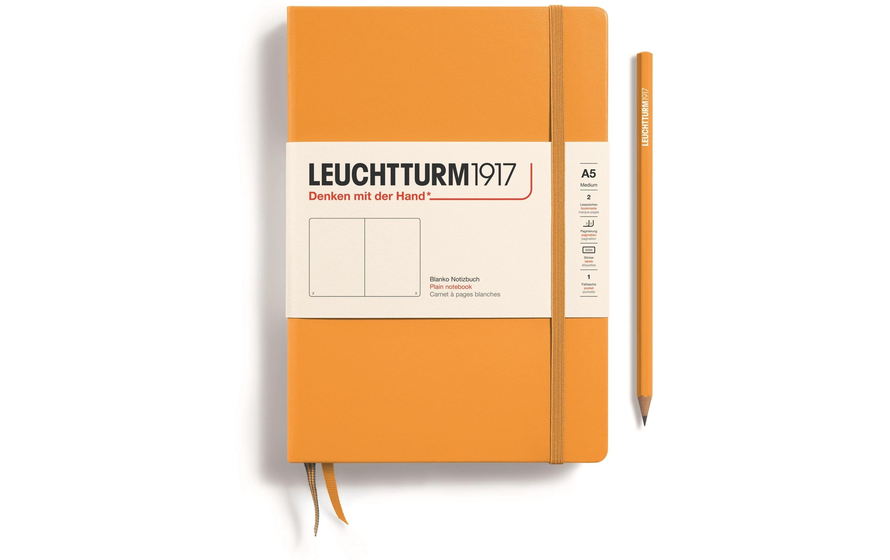 Leuchtturm Notizbuch Medium A5 blanko 251 Seiten, Farbe Rising Sun