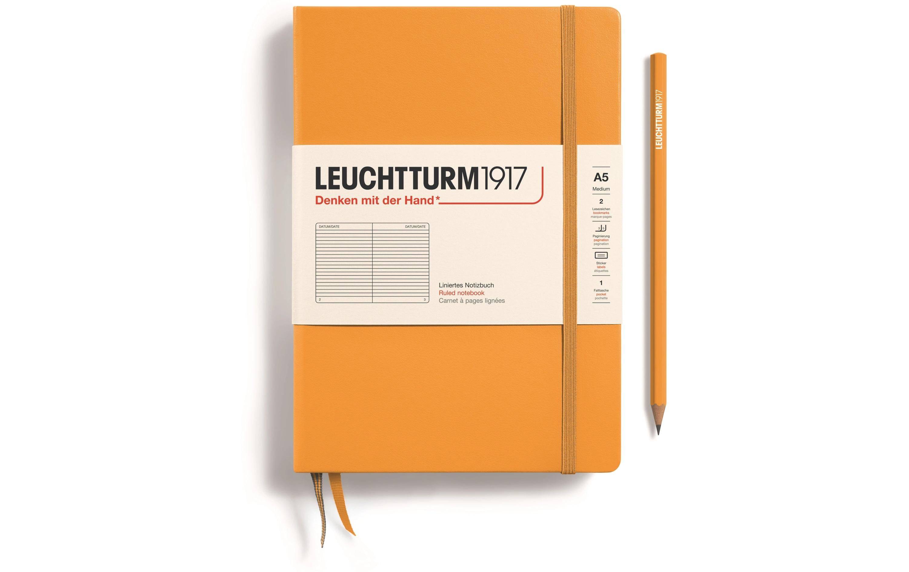 Leuchtturm Notizbuch Medium A5 liniert 251 Seiten, Farbe Rising Sun