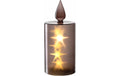 Leonardo LED Kerze Silenzio 21 grau GK/LED Kerze D:9cm, H:24cm