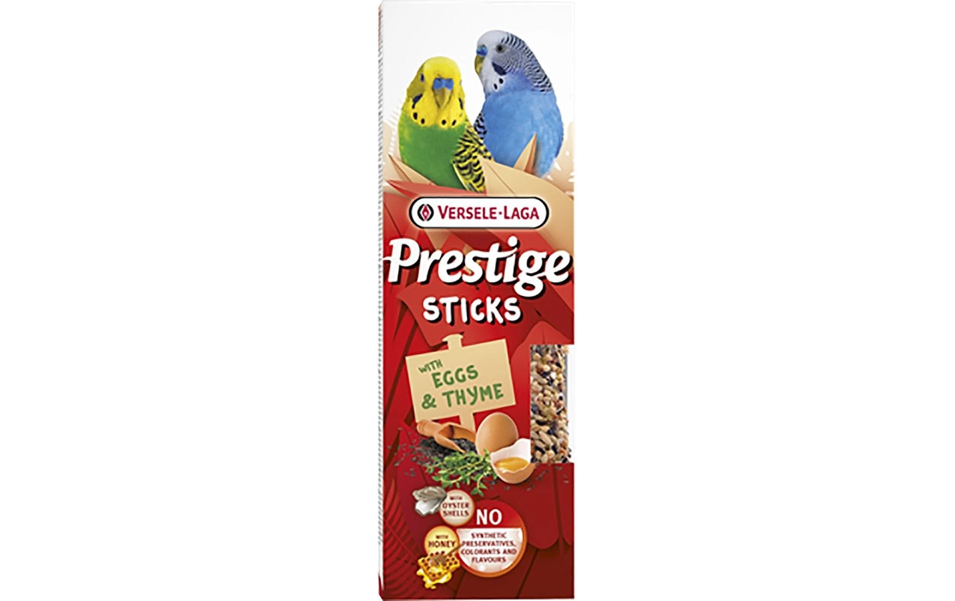 Versele-Laga Prestige Sticks Ei & Thymian für Sittiche, 60g, 2 Stk.