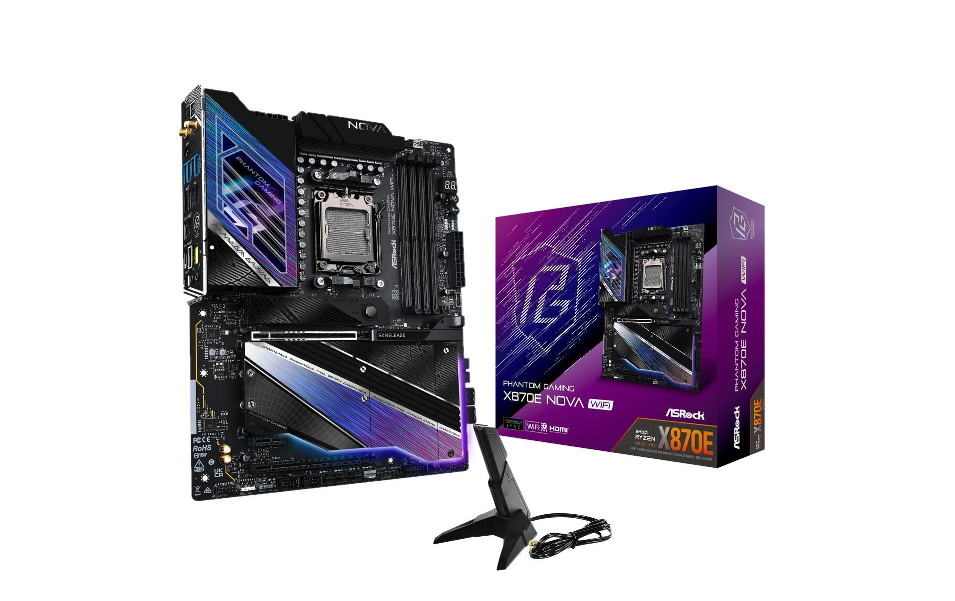 ASRock X870E NOVA WIFI, ATX, AM5 AMD X870E, AM5, 4x DDR5, PCIe 5.0