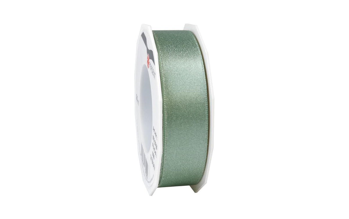 Pattberg Geschenkband Satin 25 mm x 20 m, grün/silber