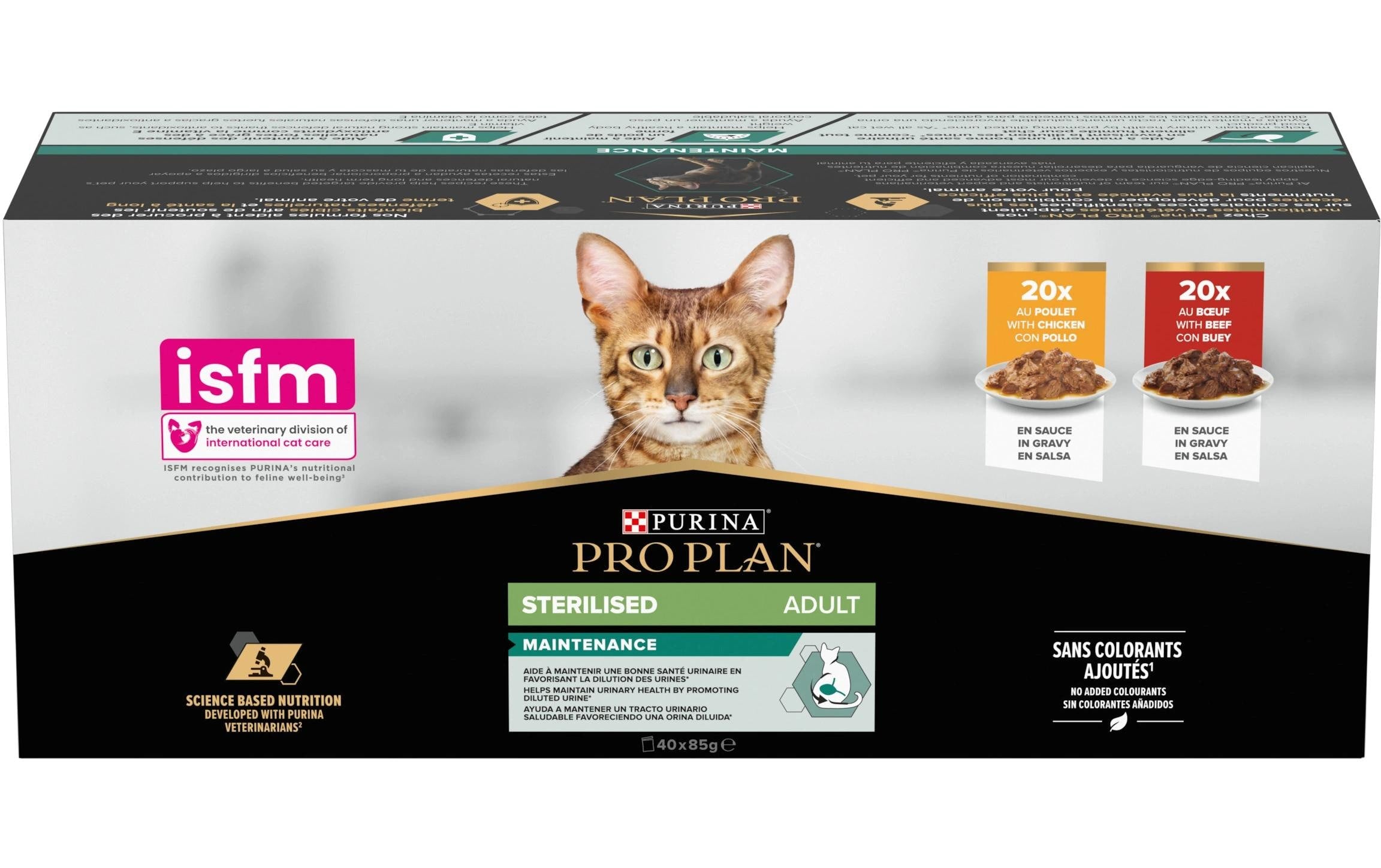 Proplan Nassfutter Adult Sterilised 40x85g Sauce, Rind&Huhn
