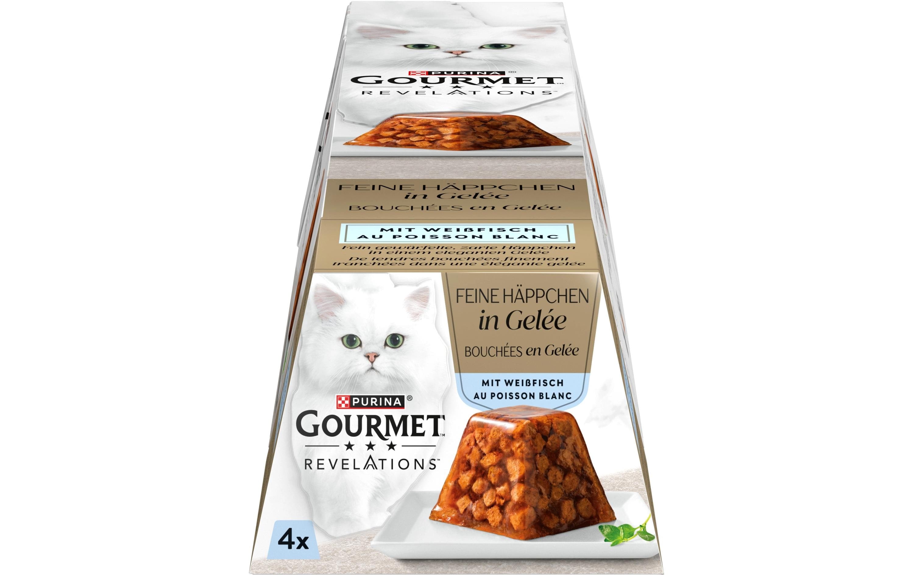 Gourmet Revelations Feine Häppchen Gelée Weissfisch, 4x57g
