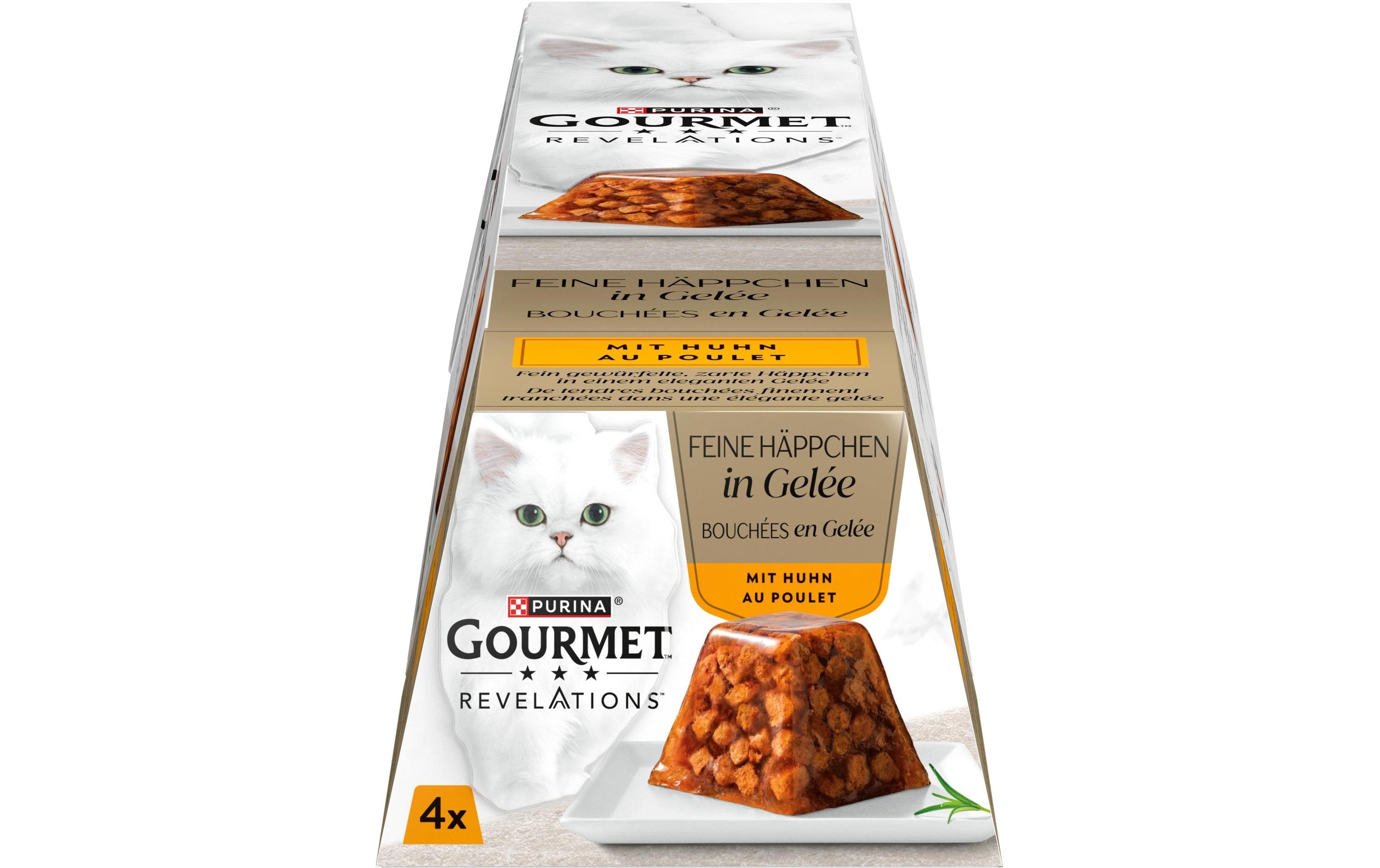 Gourmet Revelations Feine Häppchen Gelée Huhn, 4x57g
