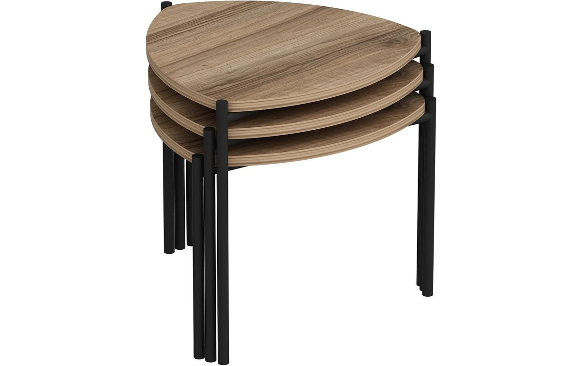 Woody Fashion Beistelltische Lenny 3er Set, Wallnuss