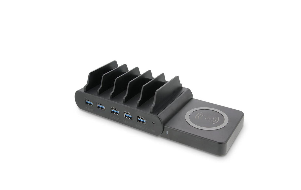LMP GaN Ladestation mit Qi2 Ladepad 150W DuoCharge 5+1 Port 5x USB-C & USB-A kombI