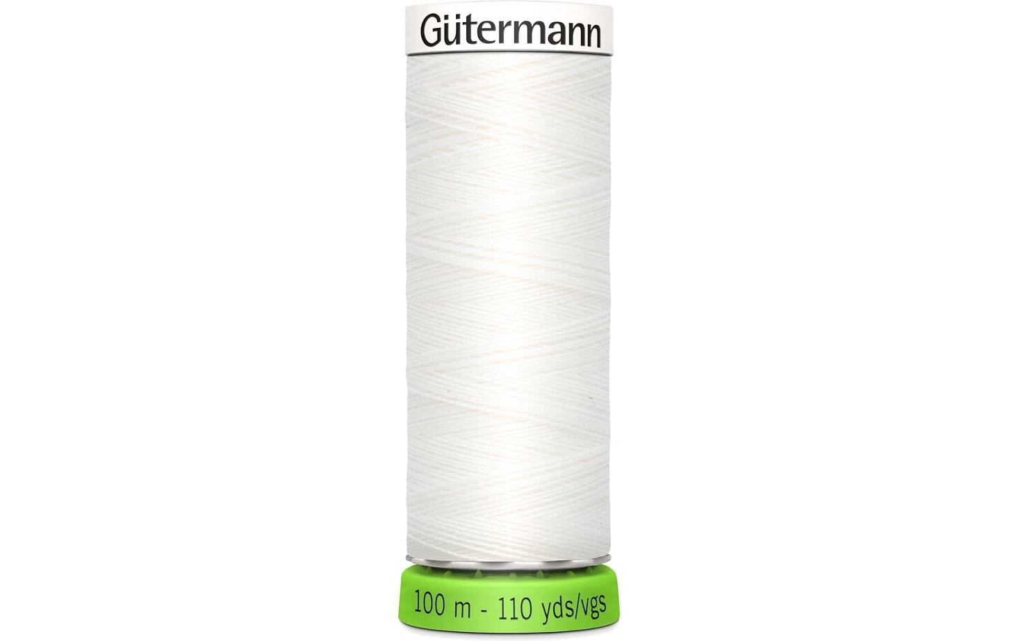 Gütermann Nähfaden rPET, weiss Spule 100 m, Nr. 100, 100 % PES recy.