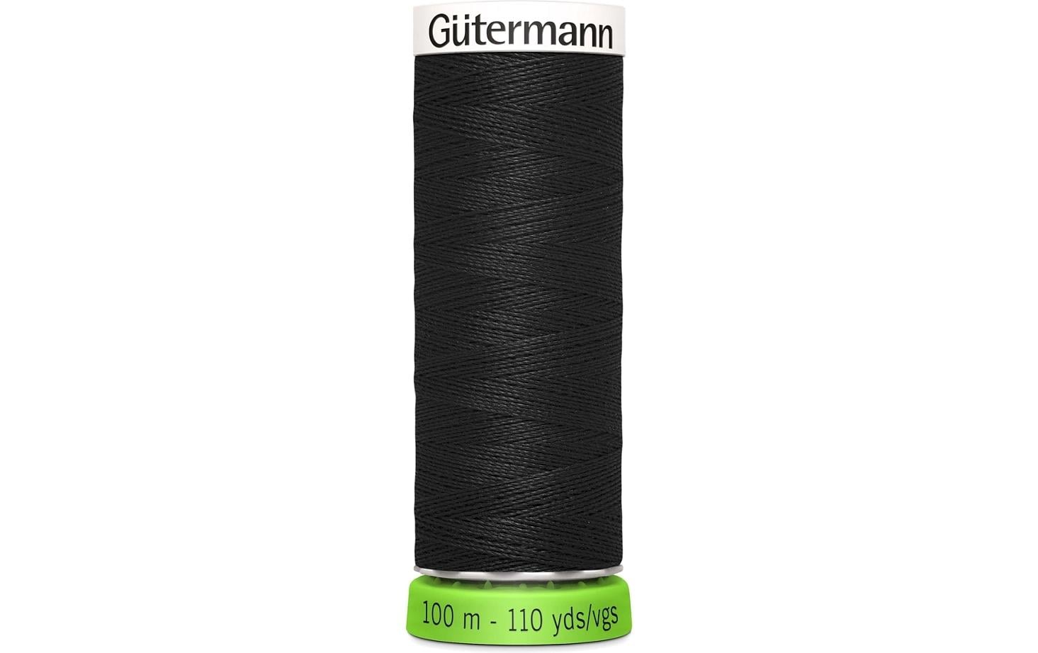 Gütermann Nähfaden rPET, schwarz Spule 100 m, Nr. 100, 100 % PES recy.