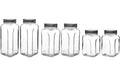 Hermia Vorratsgläser-Set 6 Stück, je 2x 660/820/980ml, Glas