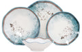 Hermia Geschirr-Set 24-teilig Porzellan, Weiss/Blau