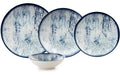 Hermia Geschirr-Set 24-teilig Porzellan, Weiss/Blau