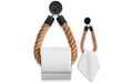 Hennez Toilettenpapier-Halter Rope Stick 22x4.5cm, Einfache Montage mit 3M Klebeband