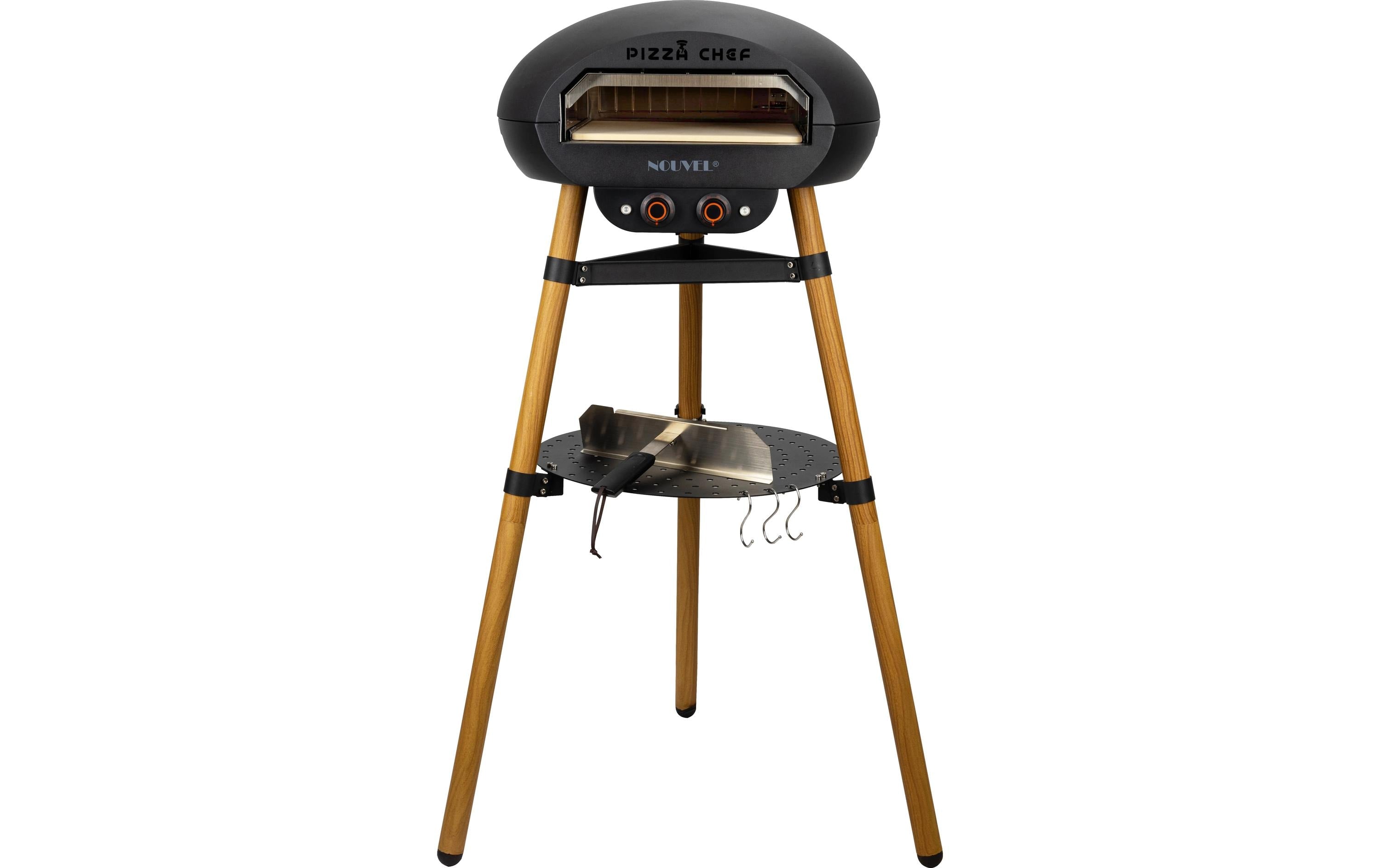 Pizza-Ofen "Woody", schwarz Einstellbar bis 400 °C