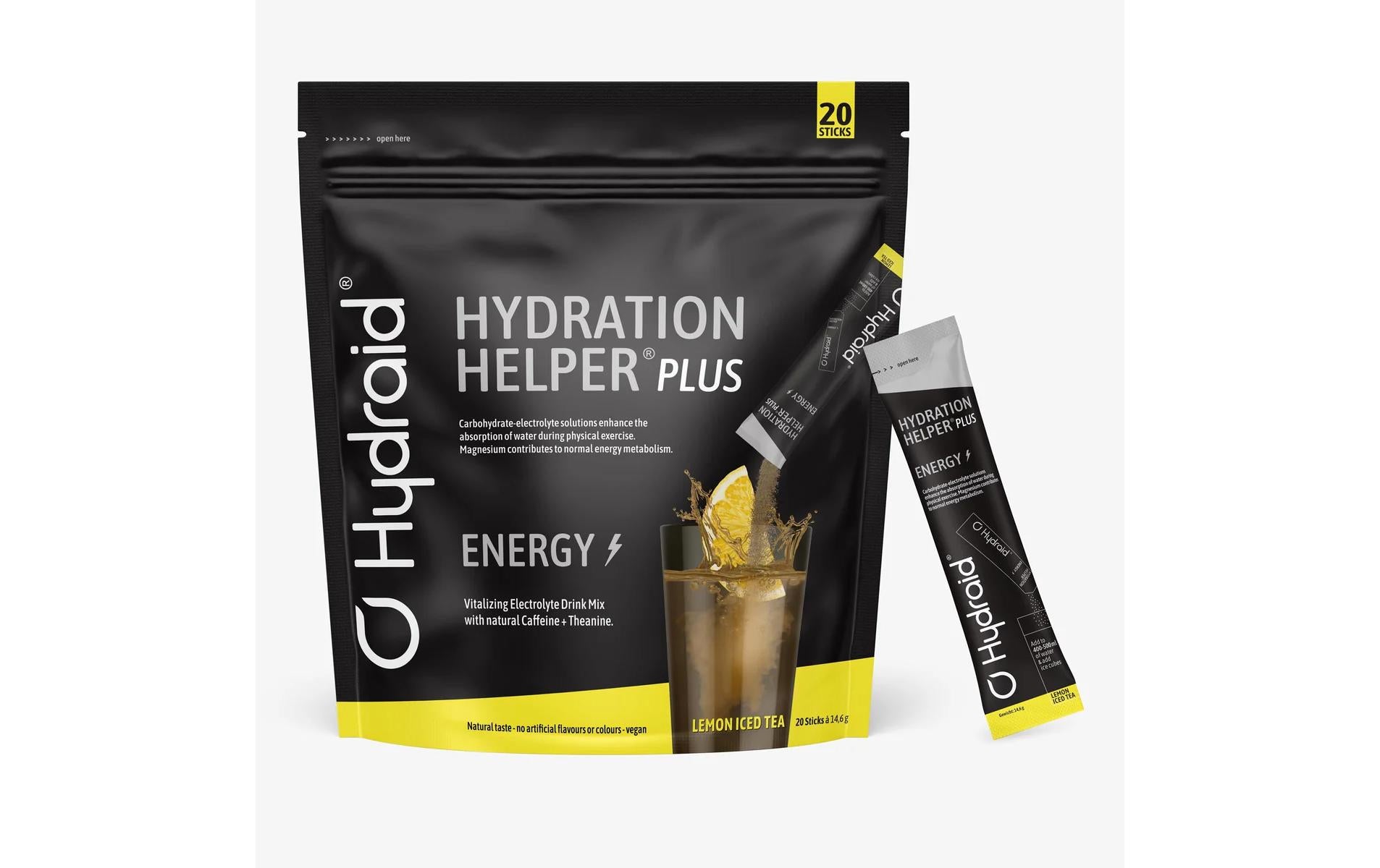 Hydraid Electrolyt Sportgetränk PLUS Lemon Iced Tea, Koffein, 20x Sticks à 14.8g