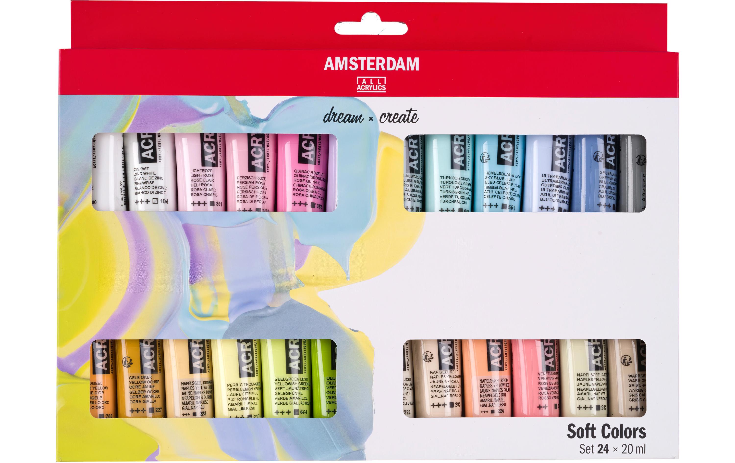 Amsterdam Acrylfarbe Set Soft Colors 24 Tuben à 20ml