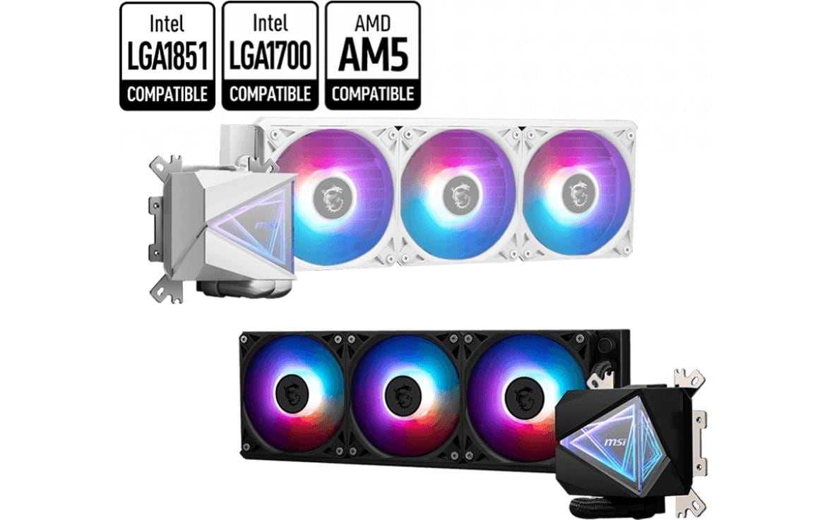 MSI MAG CORELIQUID I360 WHITE Liquid CPU Cooler, 3x120mm ARGB