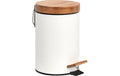 Zeller Present Treteimer Bamboo Metall/Bambus, 3 Liter, Weiss