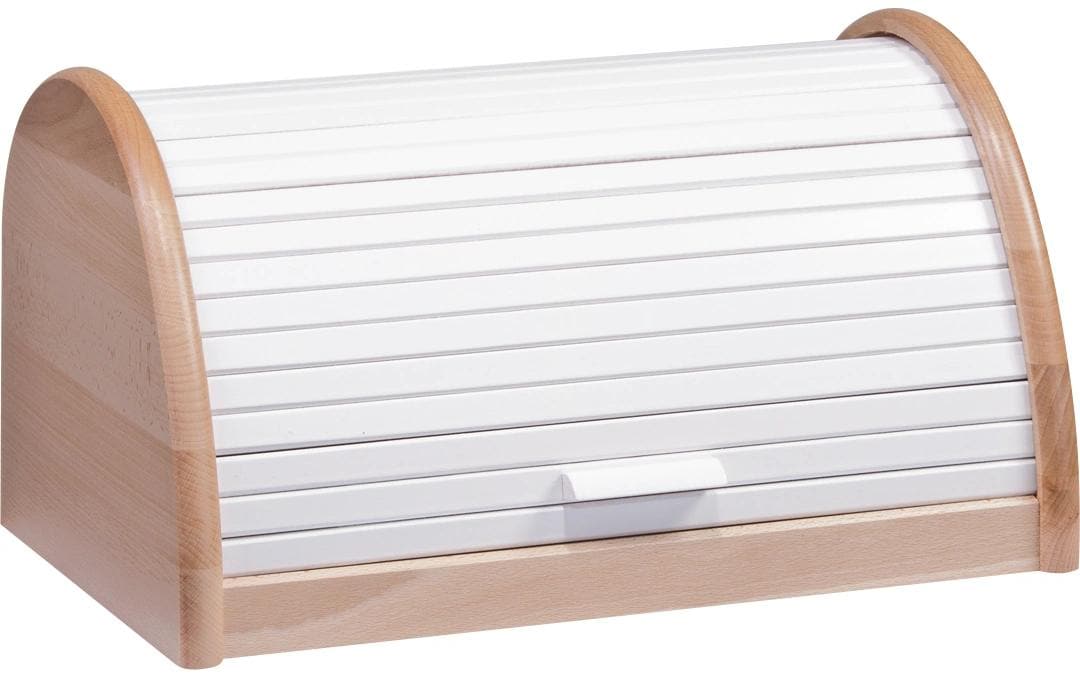Zeller Present Brotkasten Buche, 39x25x21cm, Weiss