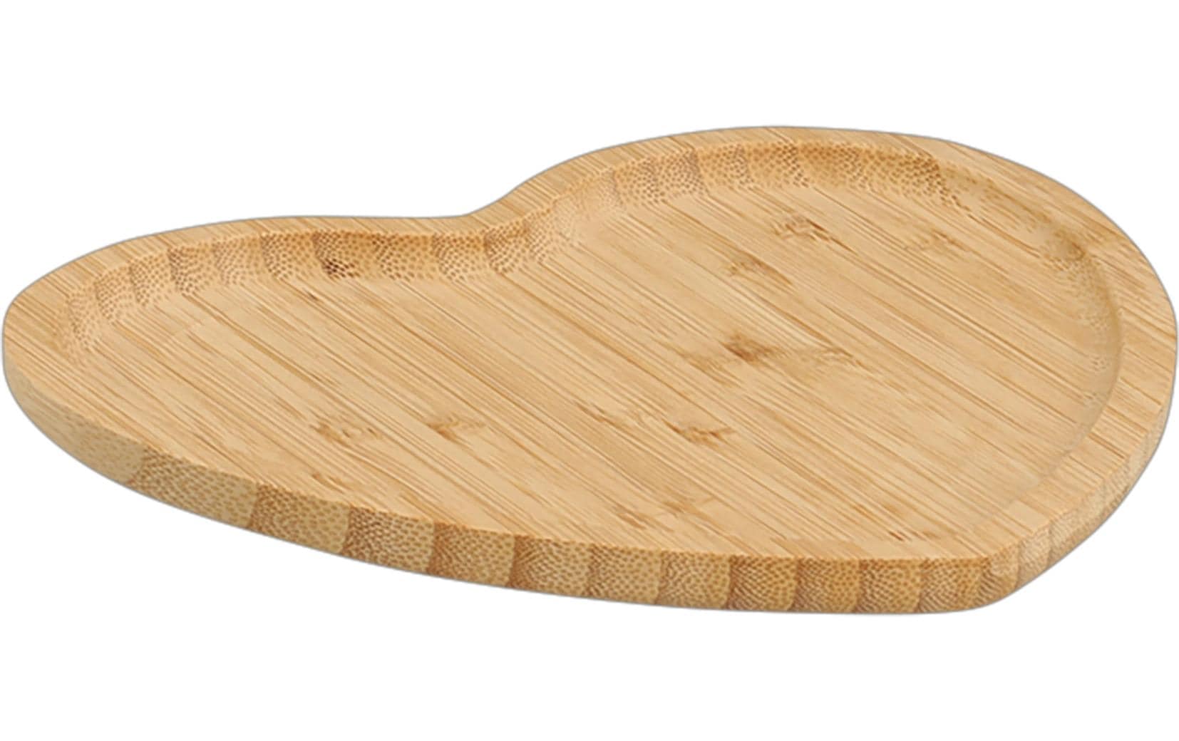 Zeller Present Serviertablett Herz Bambus, 20.5x21cm