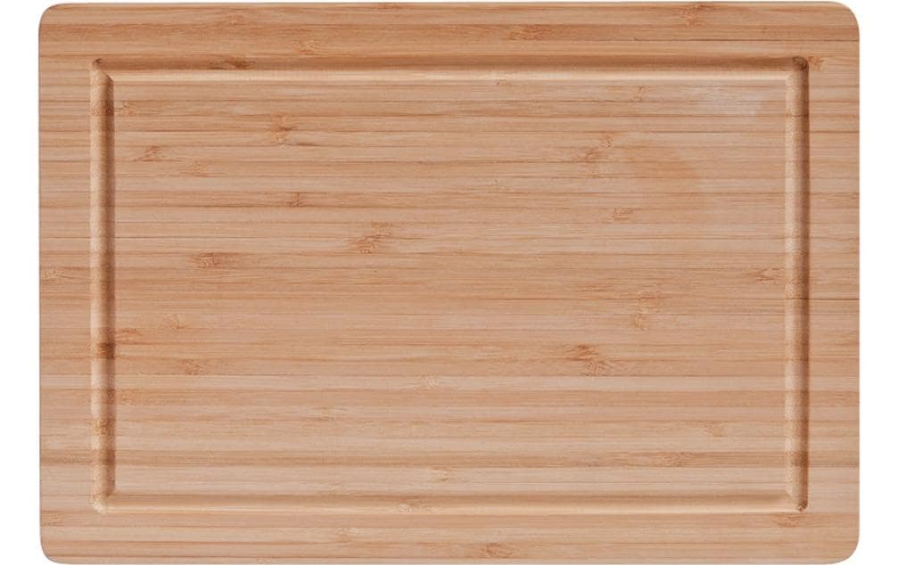 Zeller Present Schneidebrett mit Saftrille Bambus, 32x22x1.6 cm