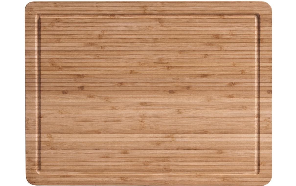 Zeller Present Schneidebrett mit Saftrille Bambus, 39x29x1.6 cm