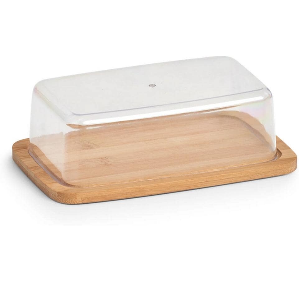 Zeller Present Butterdose Bambus/Kunststoff, 19x12.5x6cm