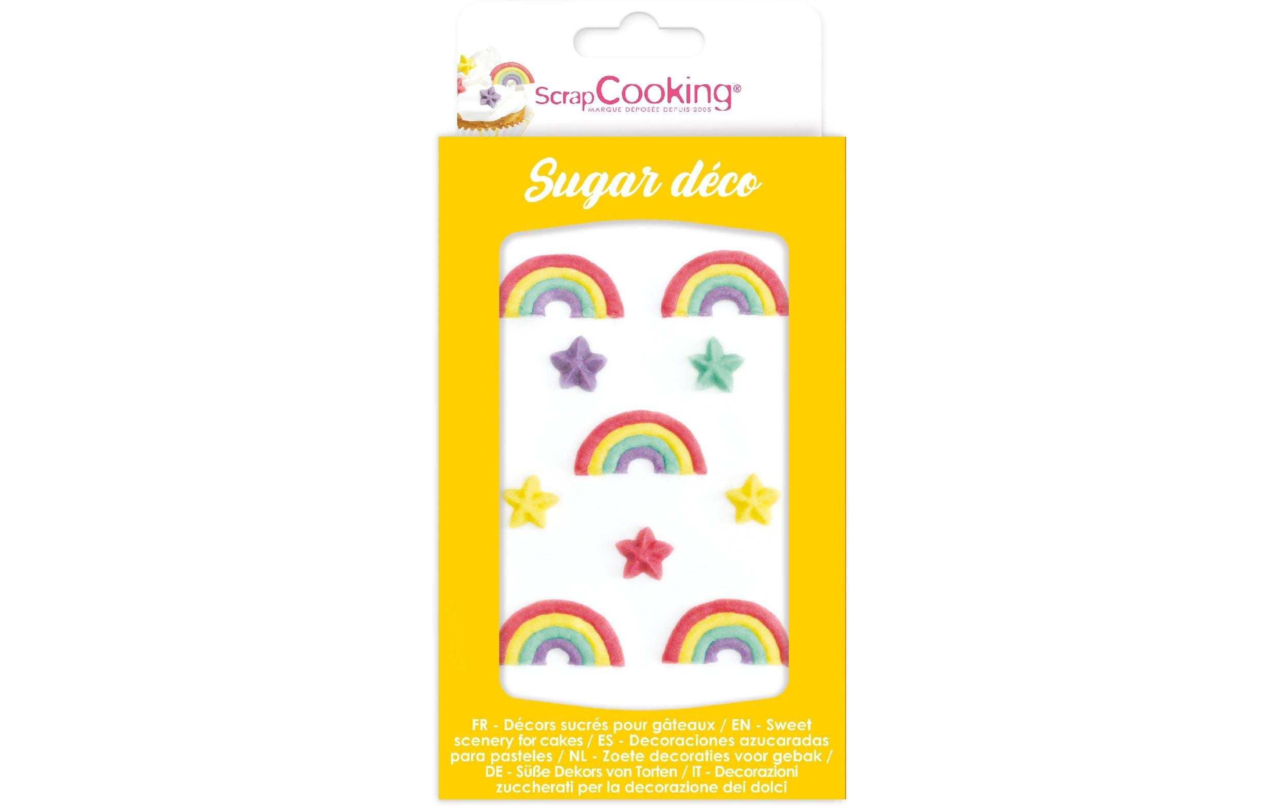 Zuckerdekor Regenbogen und Sternen 10 Stück