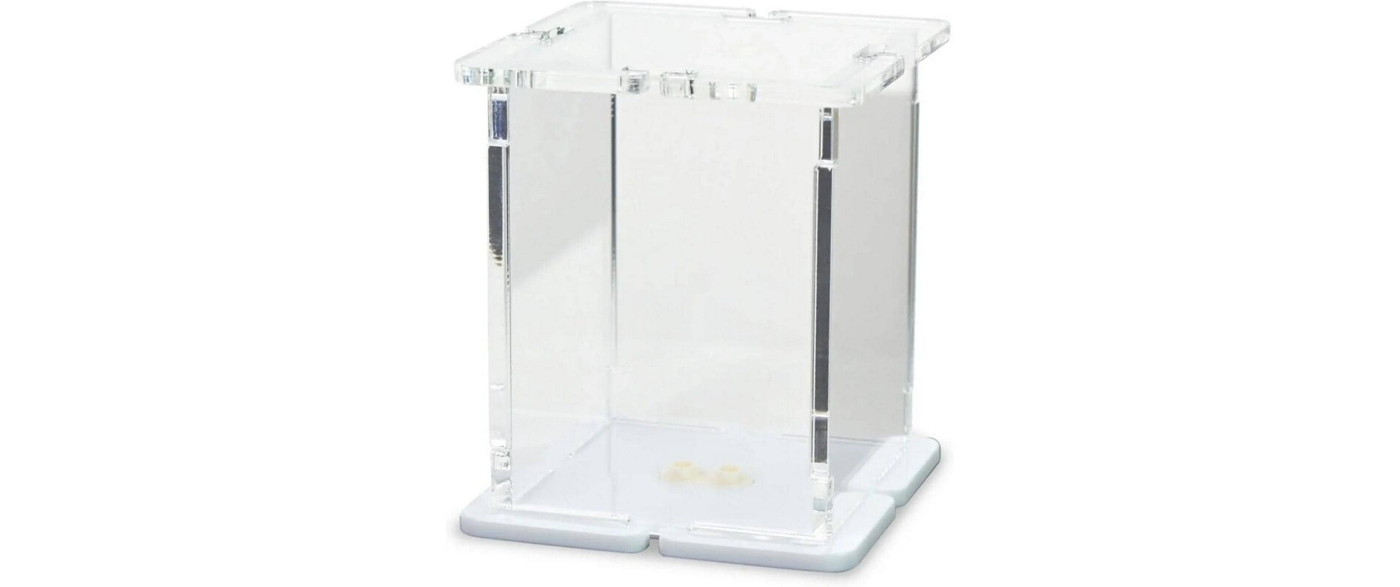 Acryl-Display 1 LEGO-Minifigur mit weissem Boden und 2 Noppen