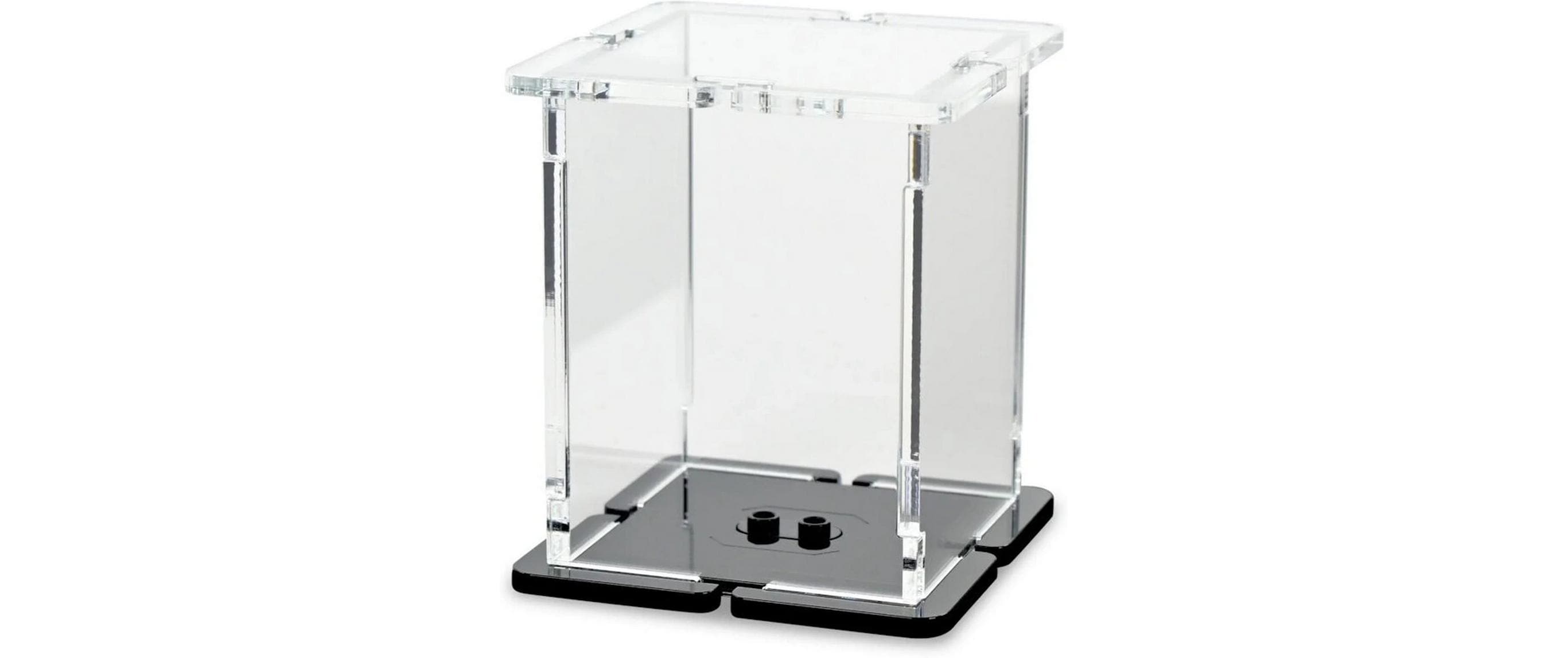 Acryl-Display 1 LEGO-Minifigur mit schwarzem Boden und  2 Noppen