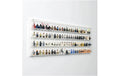 Acryl-Wand-Display 100 LEGO-Minifiguren mit weissem Hintergrund