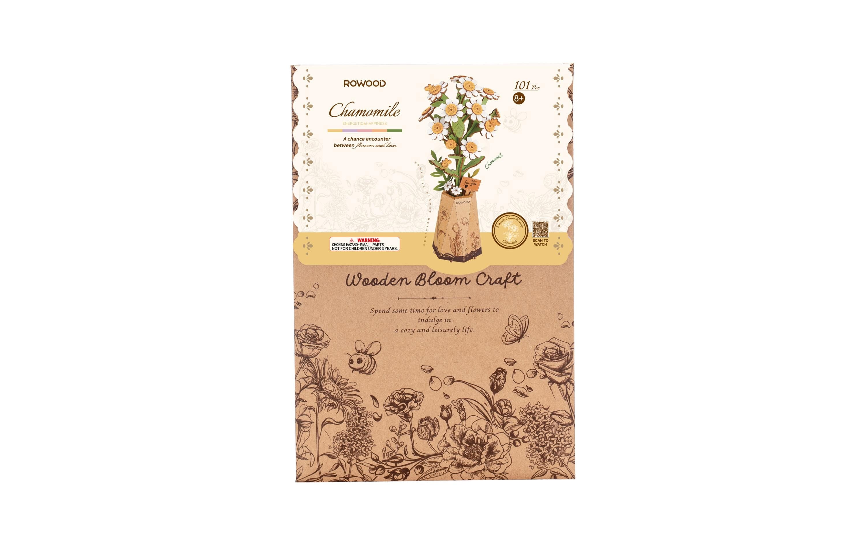 Robotime Chamomile 3D-Puzzle aus lasergeschnittenen Holzteilen