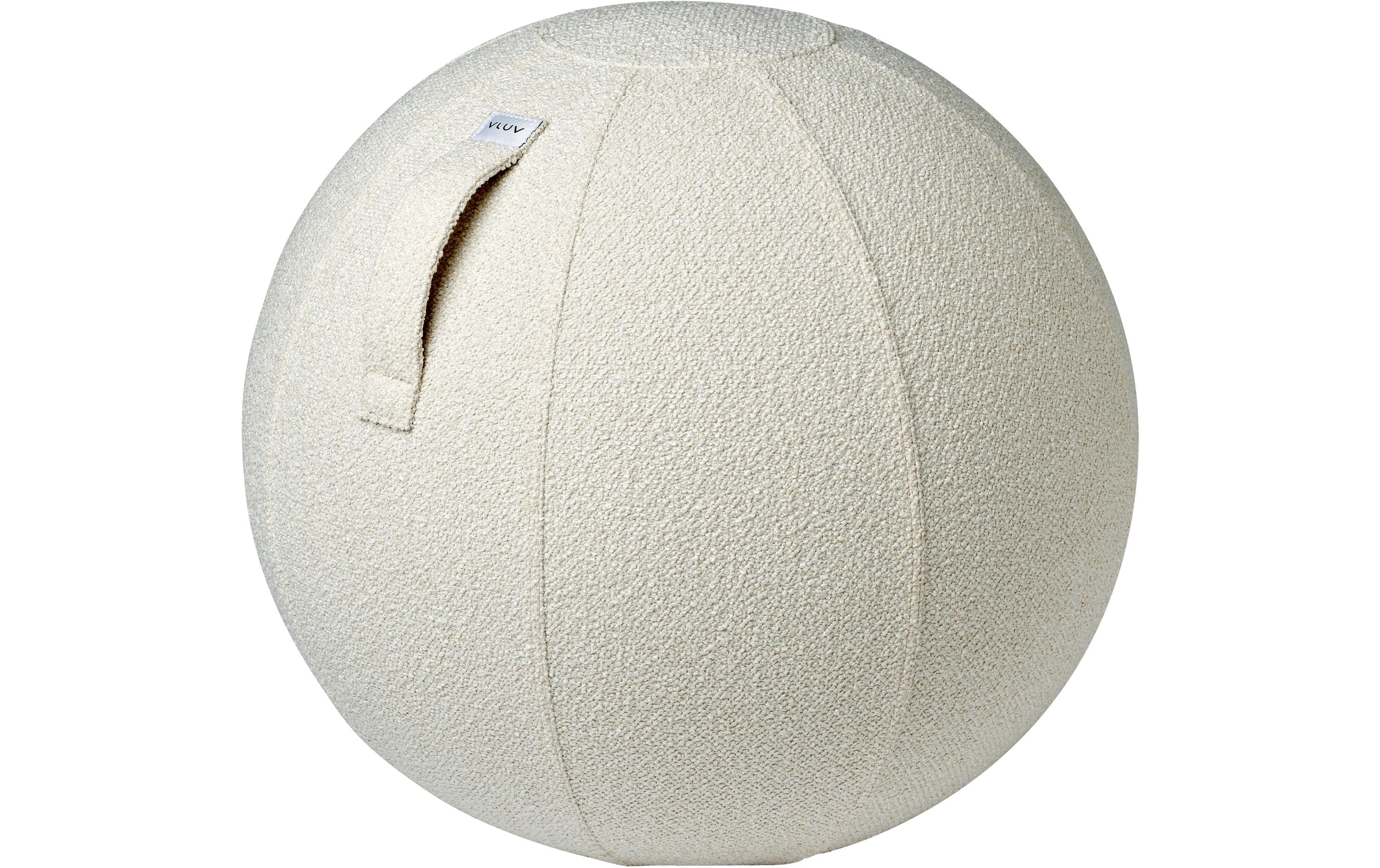 VLUV Sitzball BOL DIVA Bouclé Weiss. Ø 60-65cm, Weiss