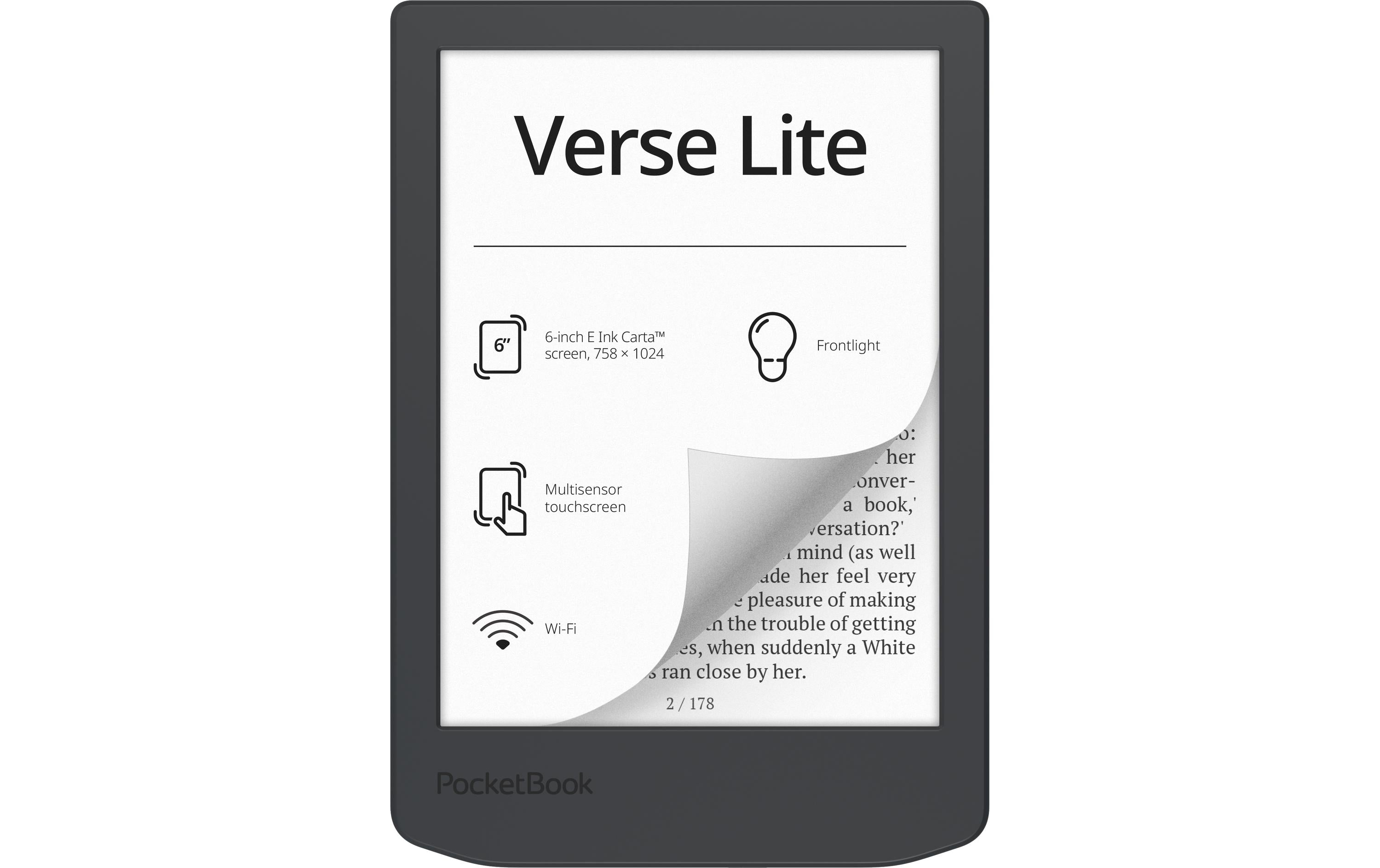 PocketBook Verse Lite Midnight grey 6" E-Ink Carta™ ,16 Graustufen, 8GB Speiche