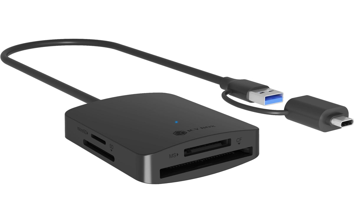 ICY BOX IB-CR302-CU3, USB3.0 4Port-Kartenl. USB 3.2, TypeA und C, schwarz,